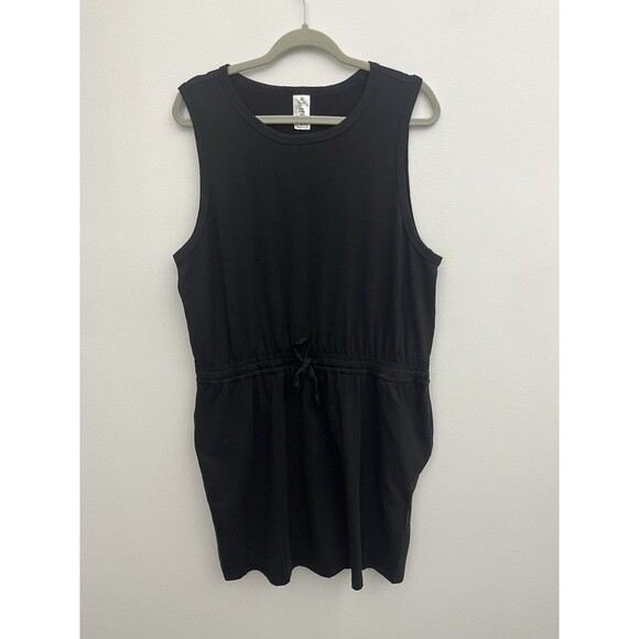 Women’s Tank Dress Sleeveless Size XL Drawstring waist Round Neck With Pockets - Picture 2 of 8